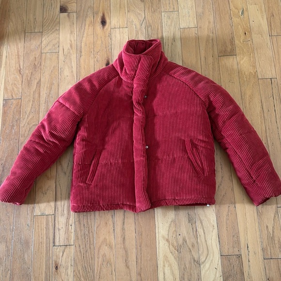 HYFVE | brick red | puffer jacket | zip up | size S - Picture 1 of 7